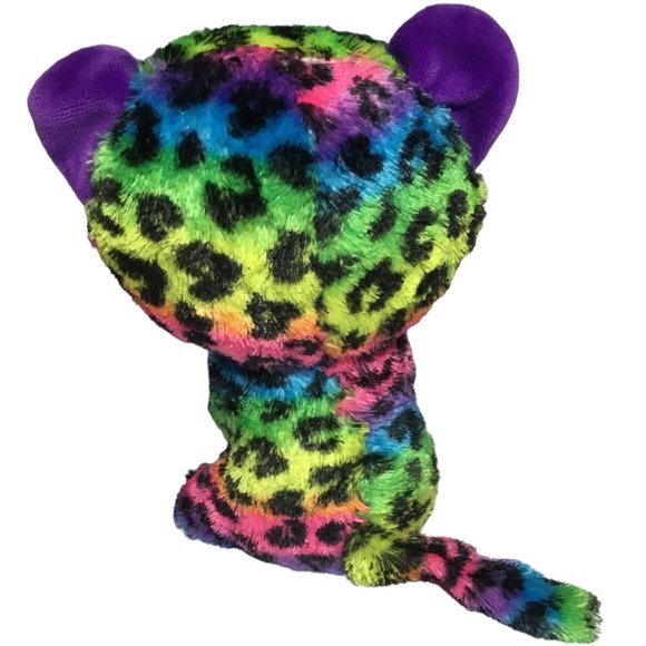 Ty Beanie Boo Dotty Leopard Plush Stuffed Animal Pink Sparkle Glitter Eyes 6" - Picture 5 of 8